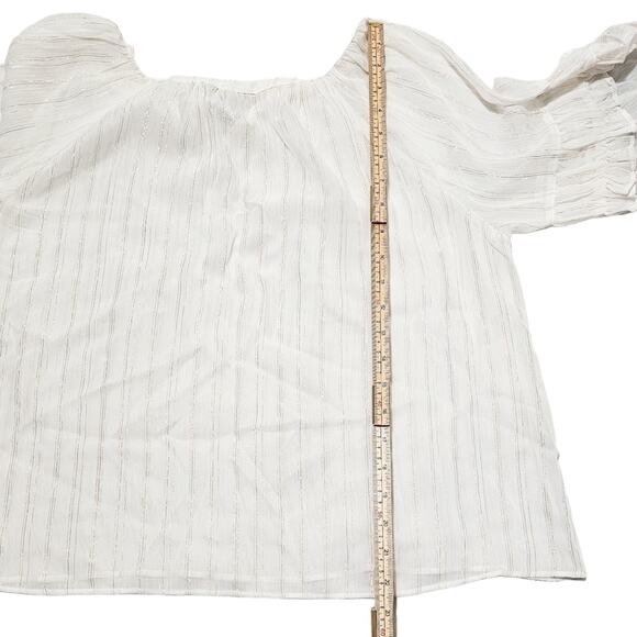 A New Day New Sheer Peasant Blouse with metallic threading size XXL - Picture 6 of 9
